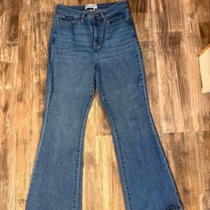 DKNY Blue High-Rise Flare Jeans